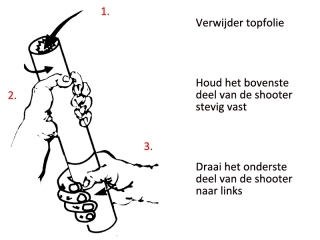 Lees voor gebruik van de confetti shooters van Partyvuurwerk de gebruiksaanwijzing voor een correct en veilig gebruik