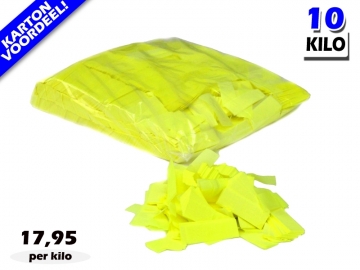 Gele UV Fluo slowfall papieren confetti bestel je voordelig in bulkverpakking bij Partyvuurwerk